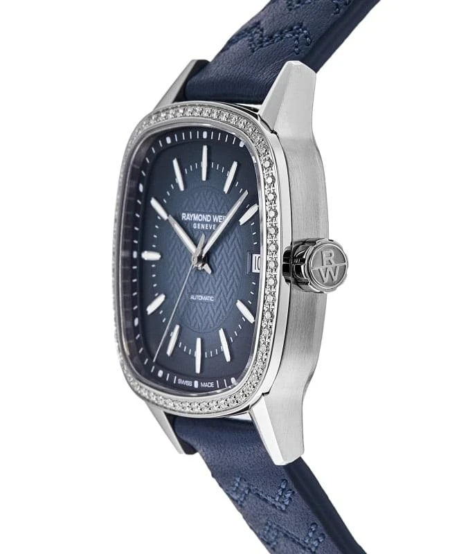 Raymond Weil Raymond Weil Freelancer Automatic Blue Dial Diamond Bezel Leather Strap Women's Watch 2490-SCS-50051 3