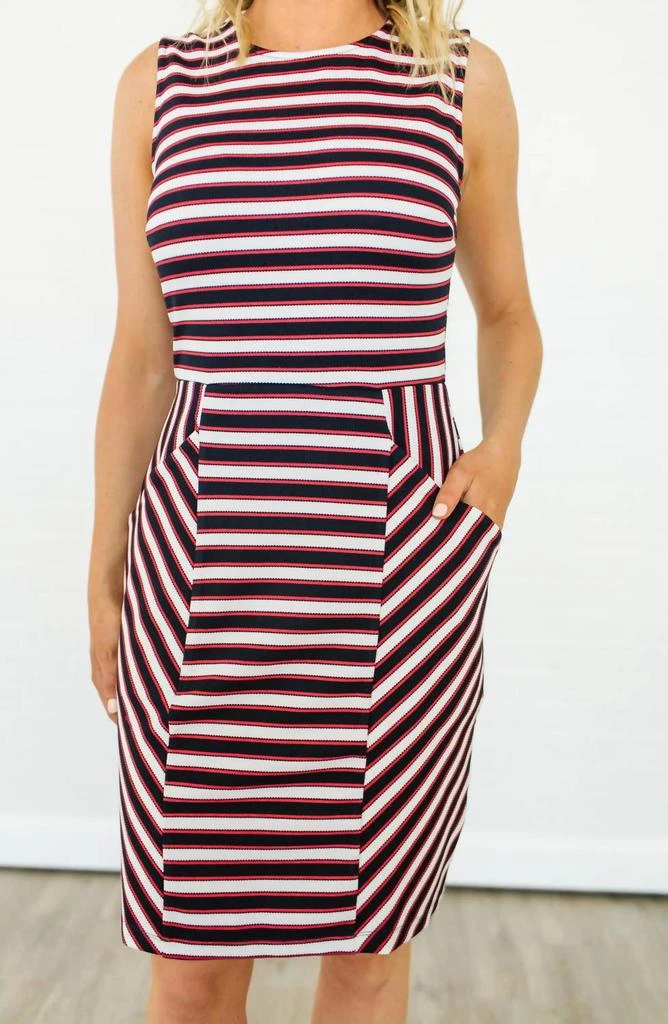 Leota Cabana Panel Dress In Red/blue/white Stripe 1