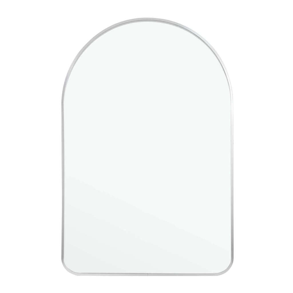 Hivvago 39" Silver Arch Metal Framed Bathroom Vanity Mirror 2