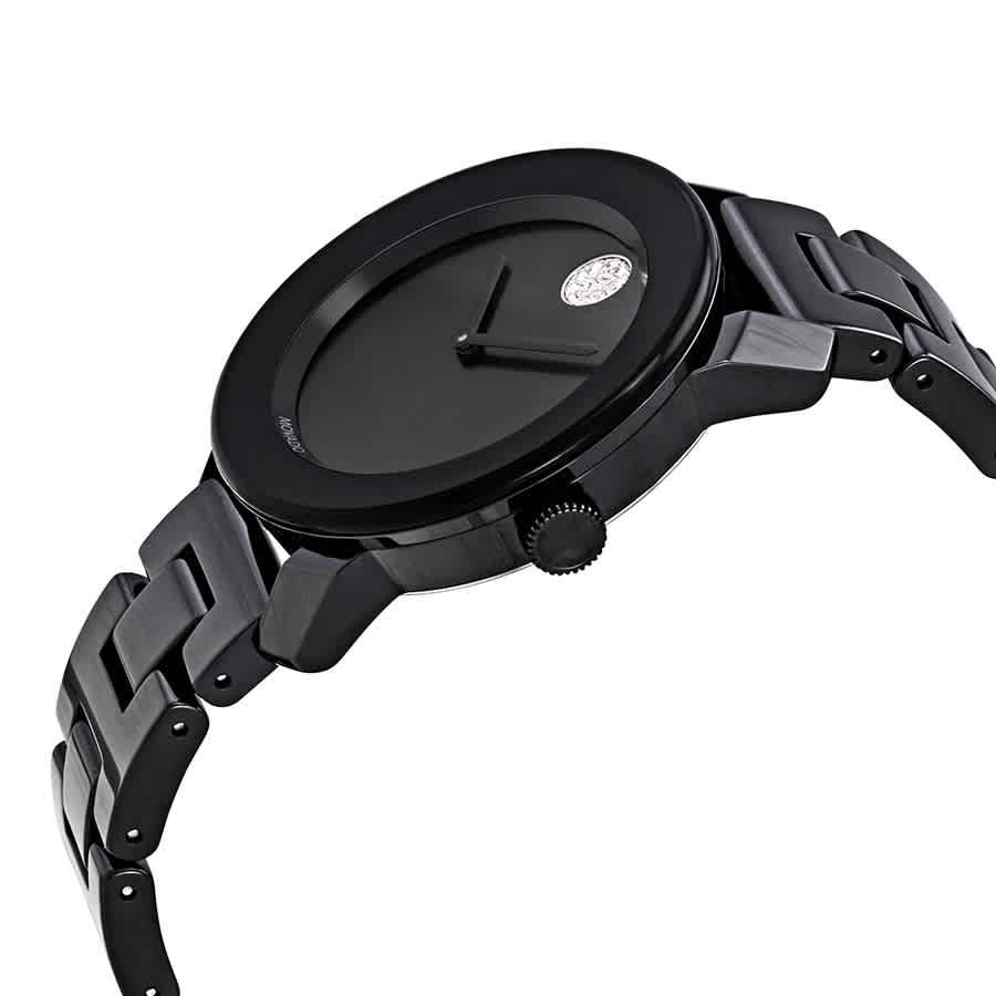 Movado Bold Black Dial Black Ceramic Ladies Watch 3600535