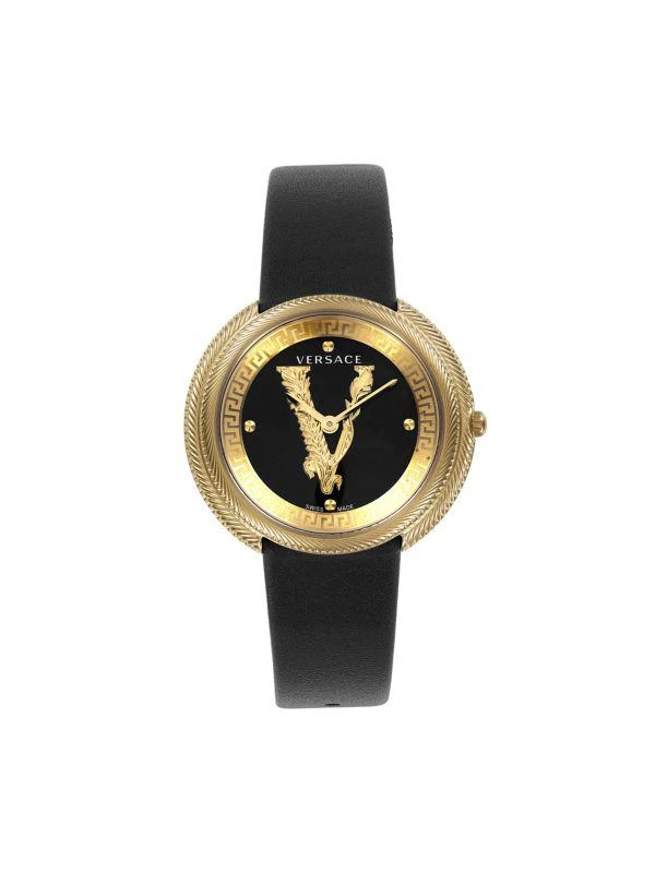 Versace Thea 28MM IP Yellow Goldtone Stainless Steel & Leather Watch 1