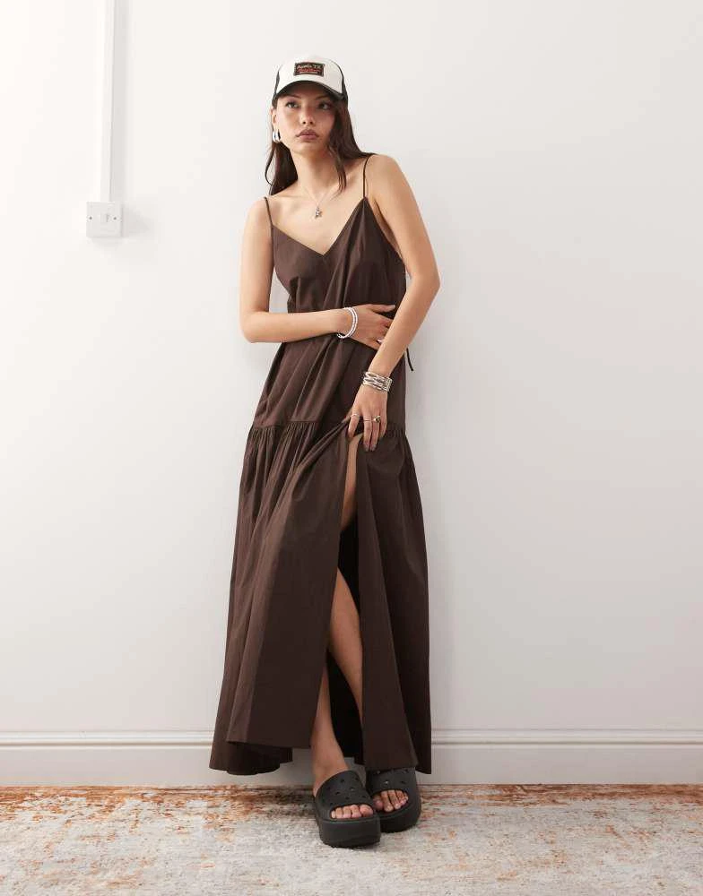 Monki tiered floaty maxi dress with low tie back detail in dark brown On Sale Now with Up to 21% Off | Discover Exclusive Deals & Savings at BeyondStyle Authentic Monki tiered floaty maxi dress with low tie back detail in dark brown On Sale Now with Up to 21% Off | Discover Exclusive Deals & Savings at BeyondStyle Authentic