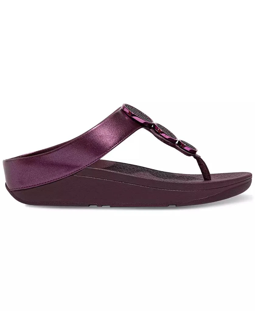FitFlop Women's Halo Bead-Circle Metallic Toe-Post Sandals 13