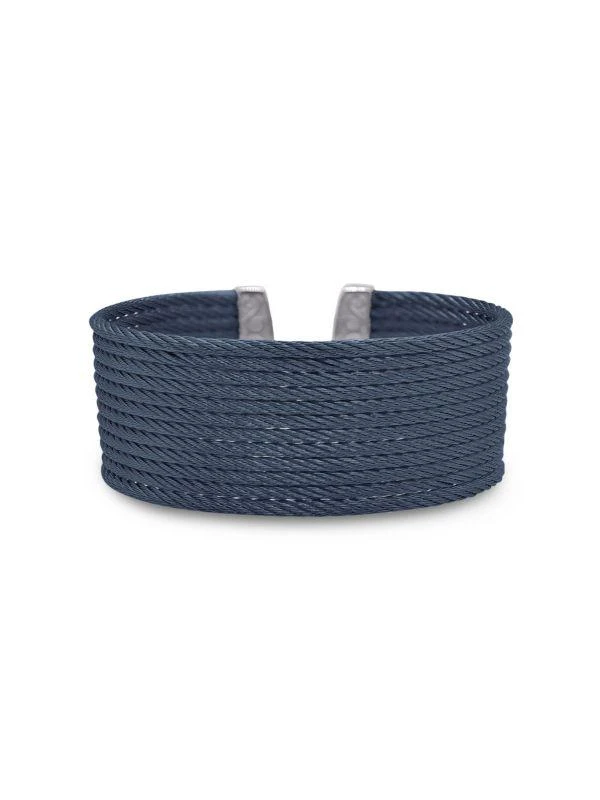 ALOR Essential Cuffs Blue Stainless Steel Cable Bracelet 1
