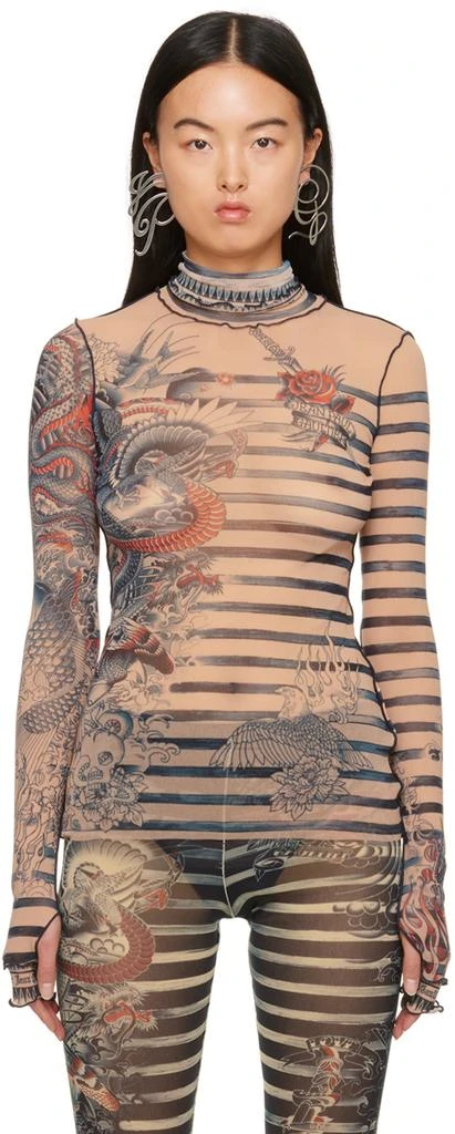 Jean Paul Gaultier Orange Graphic Turtleneck 1