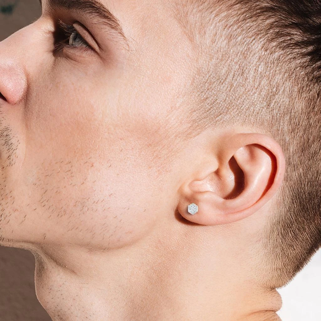 LuvMyJewelry Meadow 0.5 Ct TW Lab Grown Diamond Cluster Studs 14K Gold Earrings 4