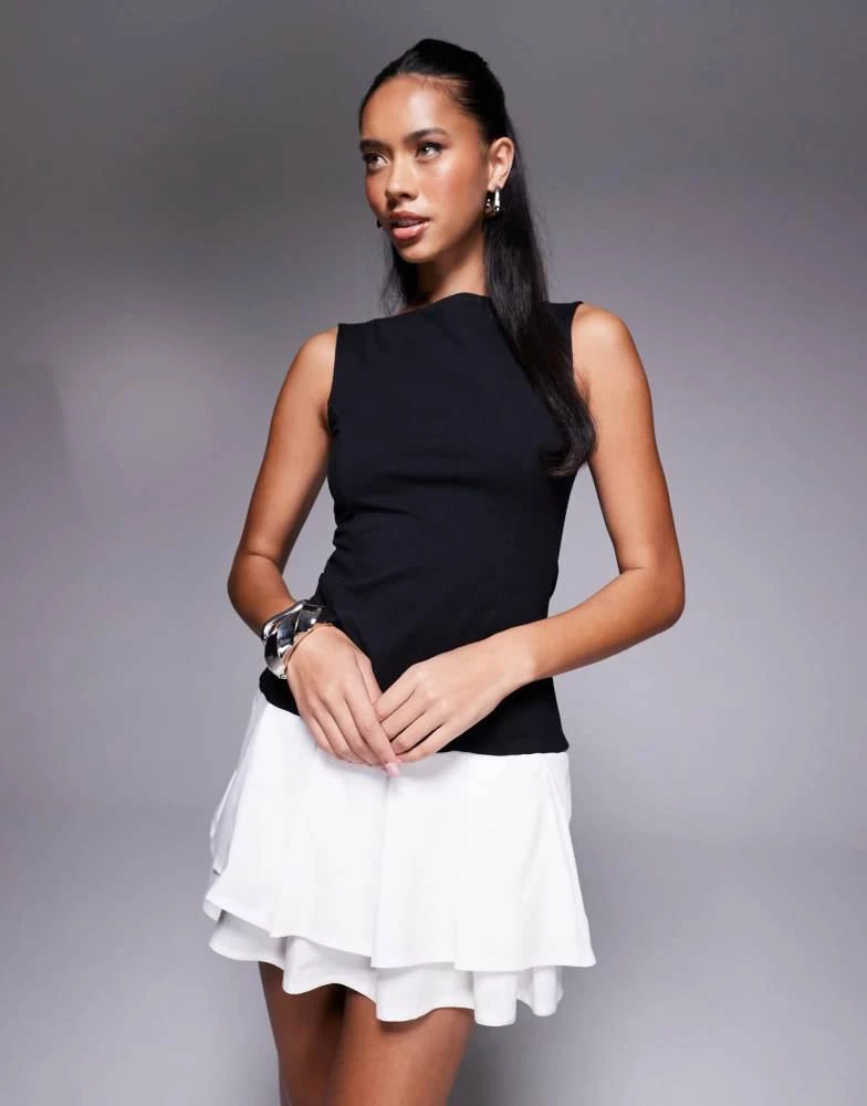 pleated poplin mini dress Effie Bubble pleated cotton-blend poplin mini dress - white