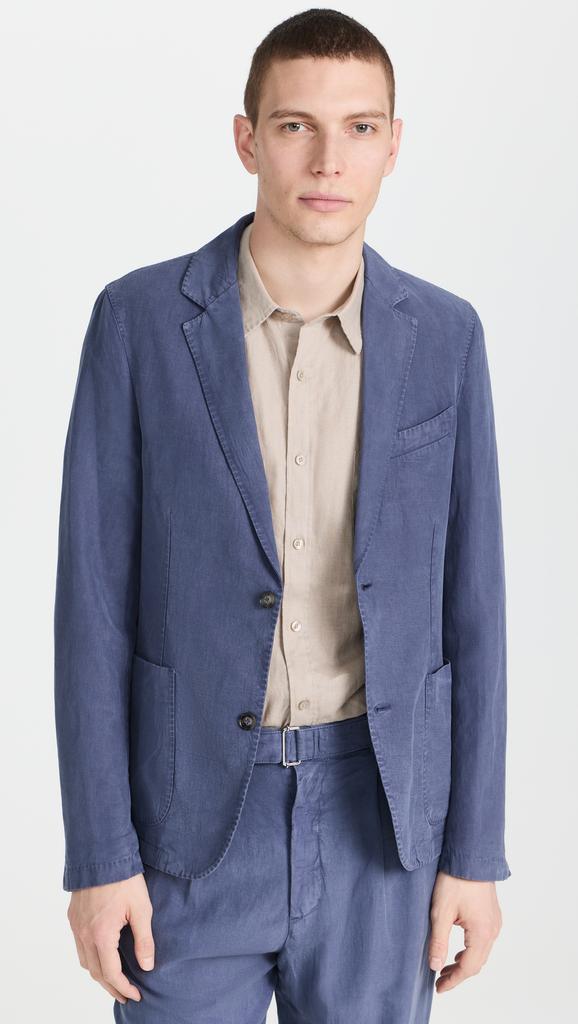 Officine Generale Nehemiah Garment Dye Italian Lyocell Cotton Linen Jacket