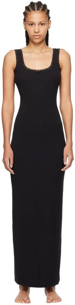 SKIMS Black Soft Lounge Lace Scoop Neck Maxi Dress 1