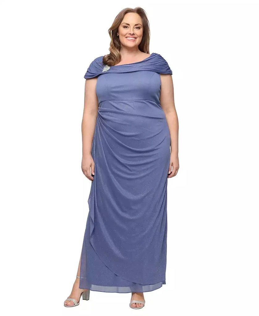 Alex Evenings Plus Size A-Line Ruched Ball Gown