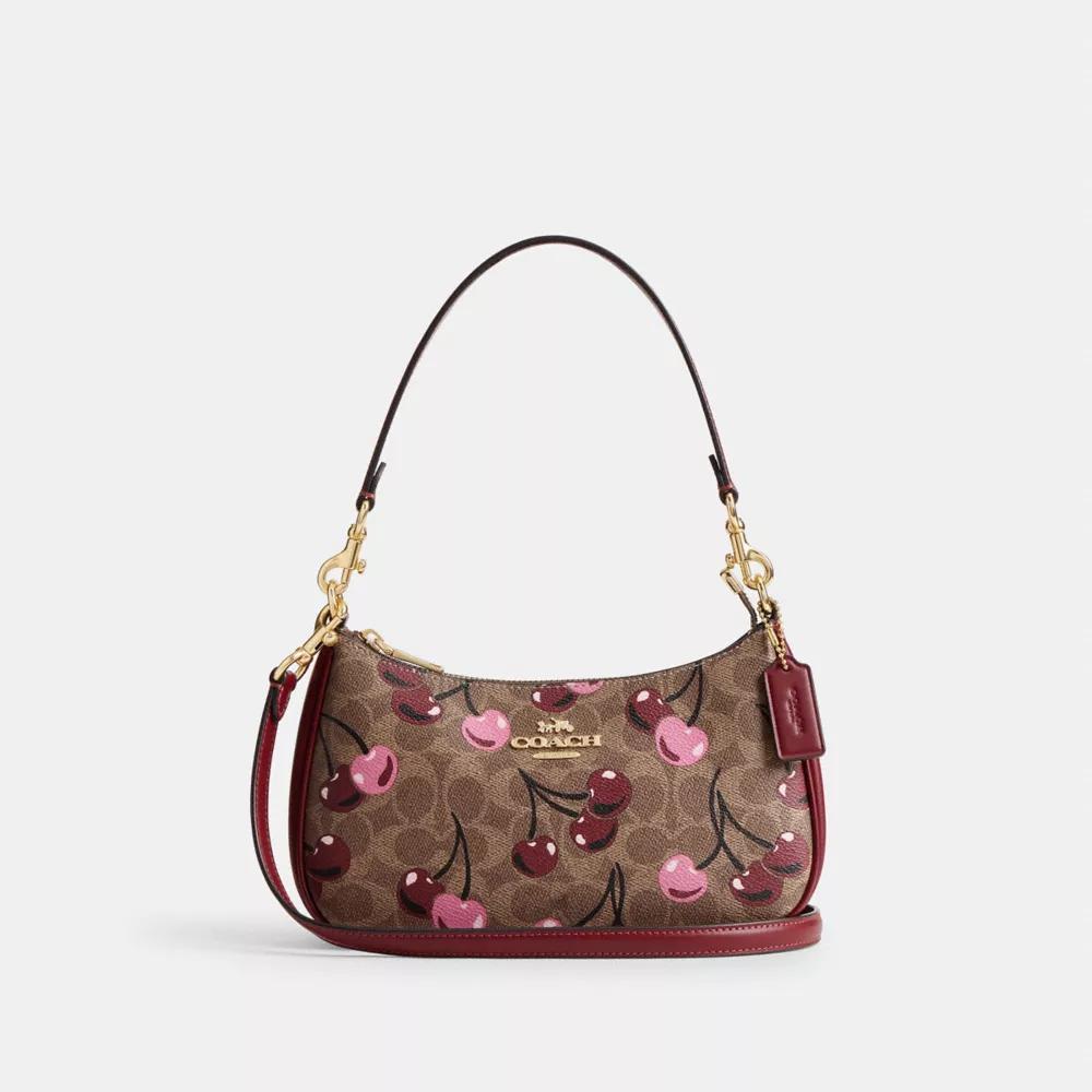 undefined Teri Shoulder Bag In Signature Canvas With Cherry Print