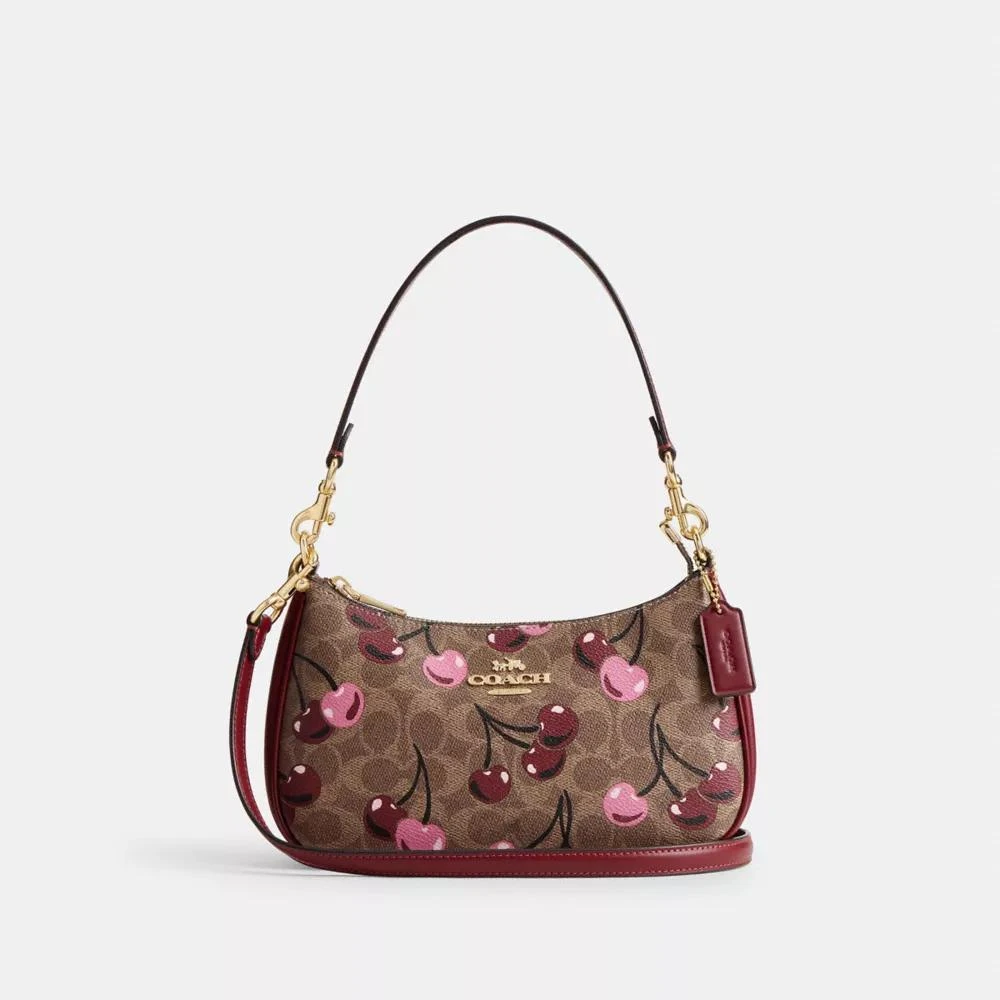 undefined Teri Shoulder Bag In Signature Canvas With Cherry Print 1