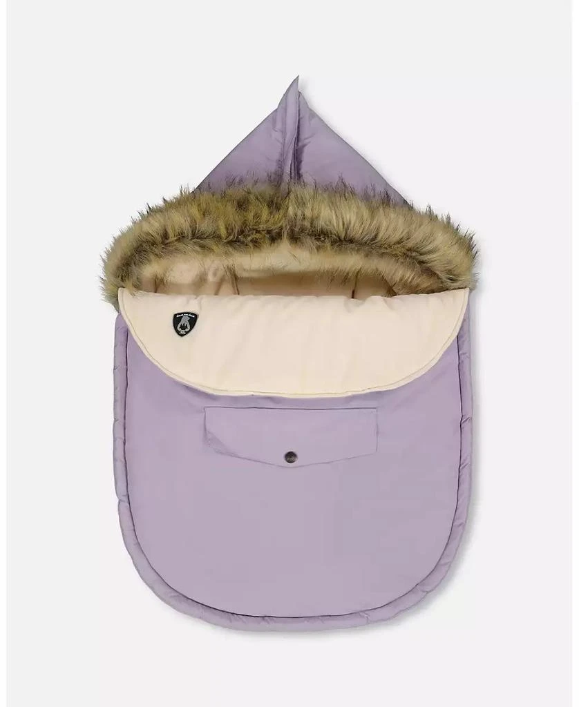 Deux par Deux Baby Girl Bunting Bag Designed for Car Seat and Stroller Purple Gray - Baby