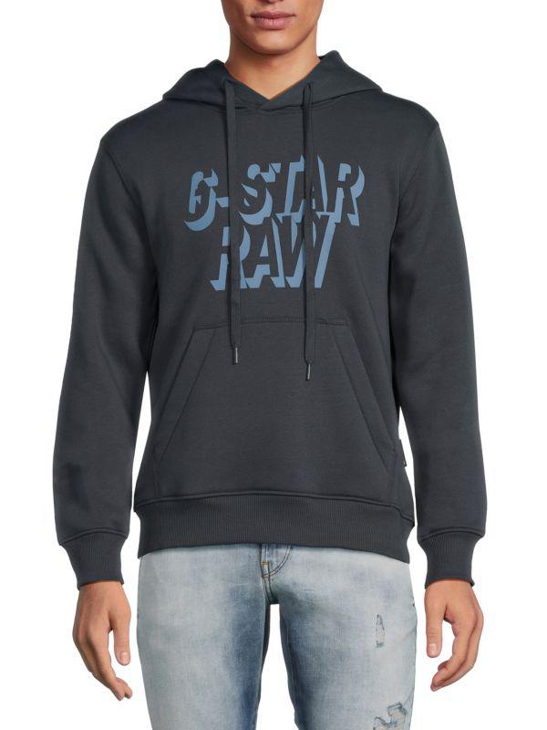 送料込★G-Star★パーカー Retro Shadow G-Star Retro Shadow Logo Hoodie BLUE L - Hoodies - BeyondStyle