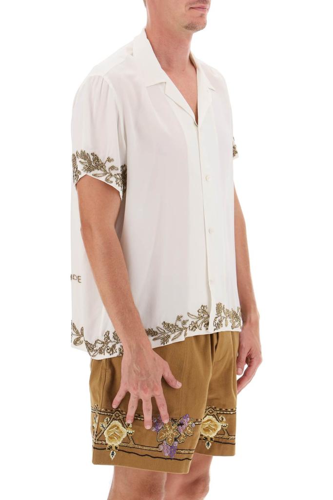 BODE Bode silk shirt with floral beadworks