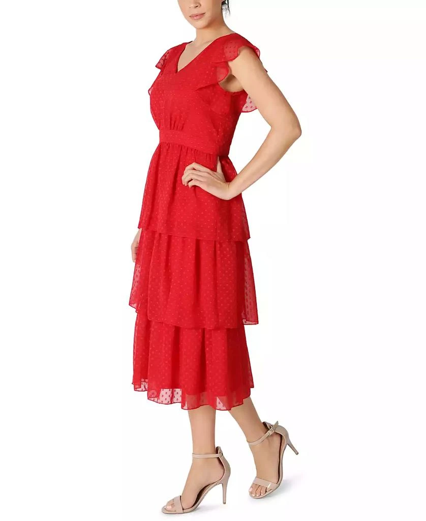 julia jordan Flutter-Sleeve Chiffon Midi Dress 3