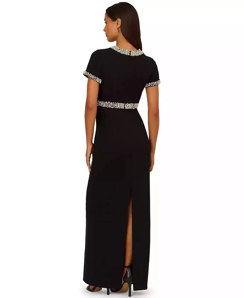 Adrianna Papell Women
s Crewneck Embellished Ankle Dress 3