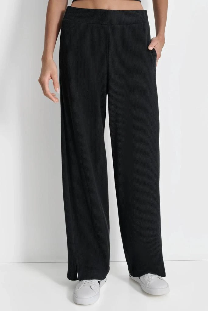 DKNY BRUSHED RIB KNIT STRAIGHT LEG PANT 1