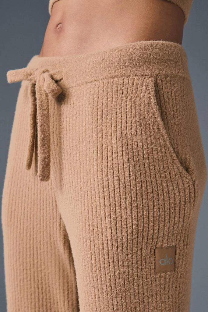 Alo Snuggle Up Sweater High-Waist Wide Leg Pant - Toasted Almond 2