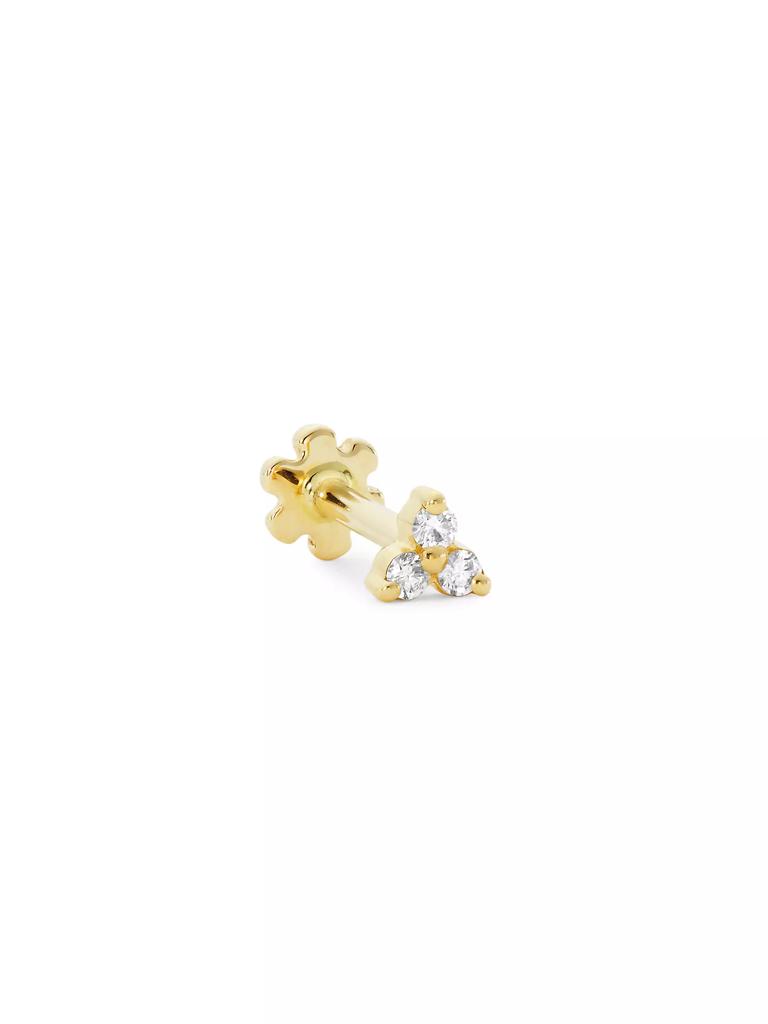 Persée Piercing Triangle Paving 18K Yellow Gold & Diamond Single Earring