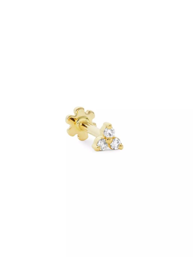 Persée Piercing Triangle Paving 18K Yellow Gold & Diamond Single Earring 1