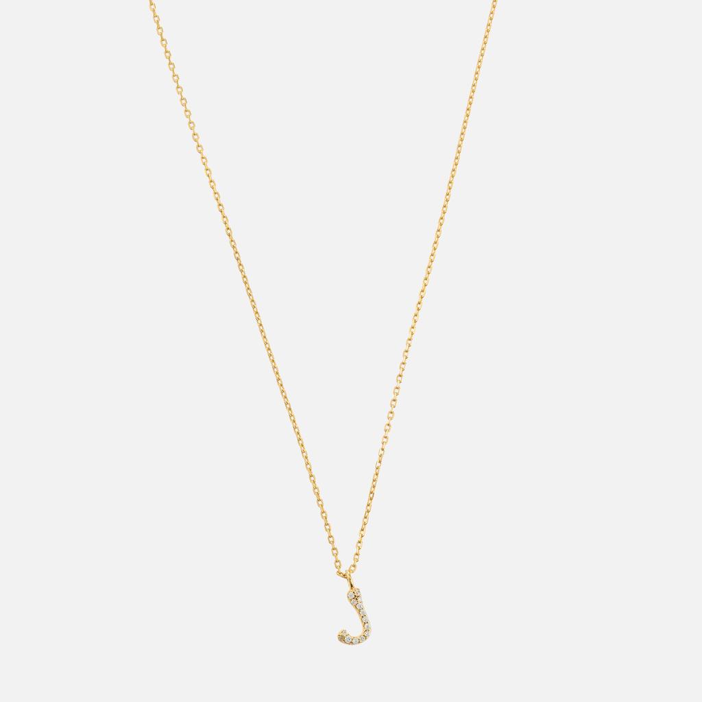 ASTRID & MIYU Astrid & Miyu Initial Pavé 18K Gold-Plated Necklace