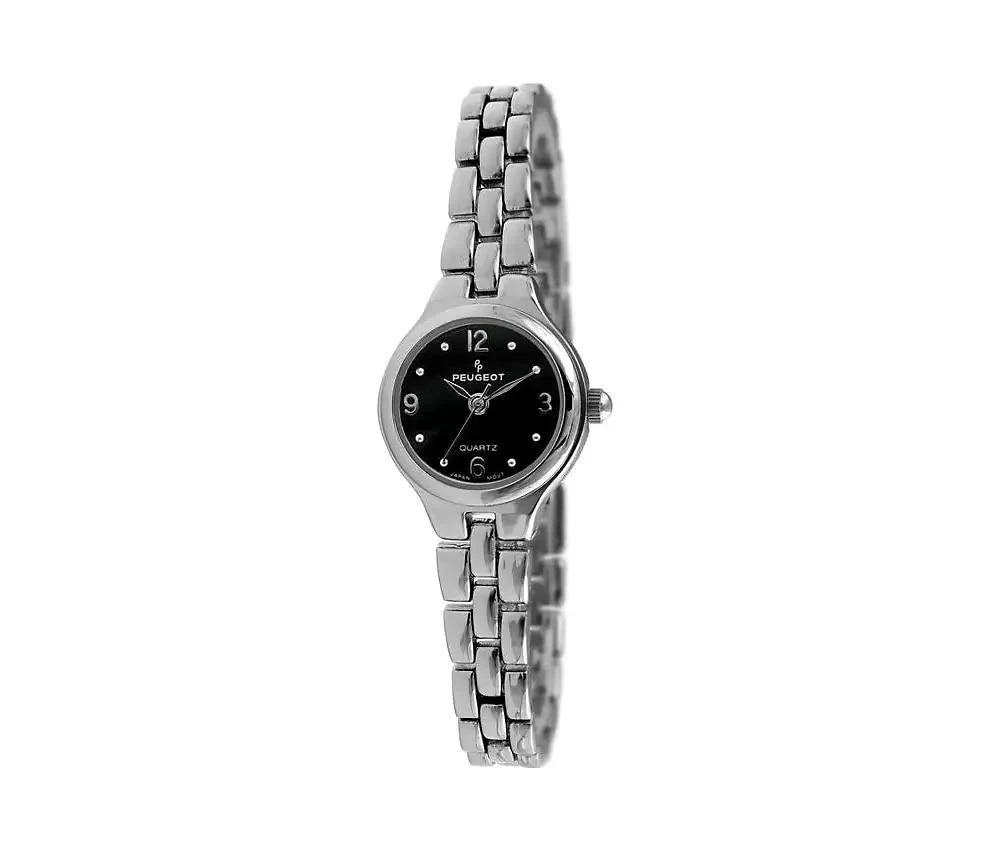 Peugeot Women 22mm Round Silver Self-Adjust Link Bracelet Watch 1