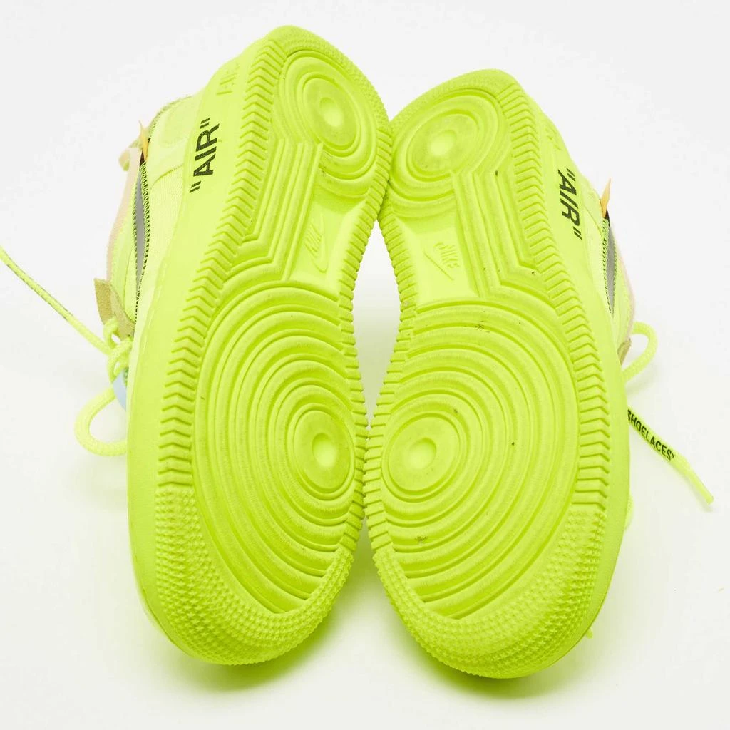 Off-White Off-White x Nike Green Mesh and Suede Force 1 Low White Volt Sneakers Size 36 6