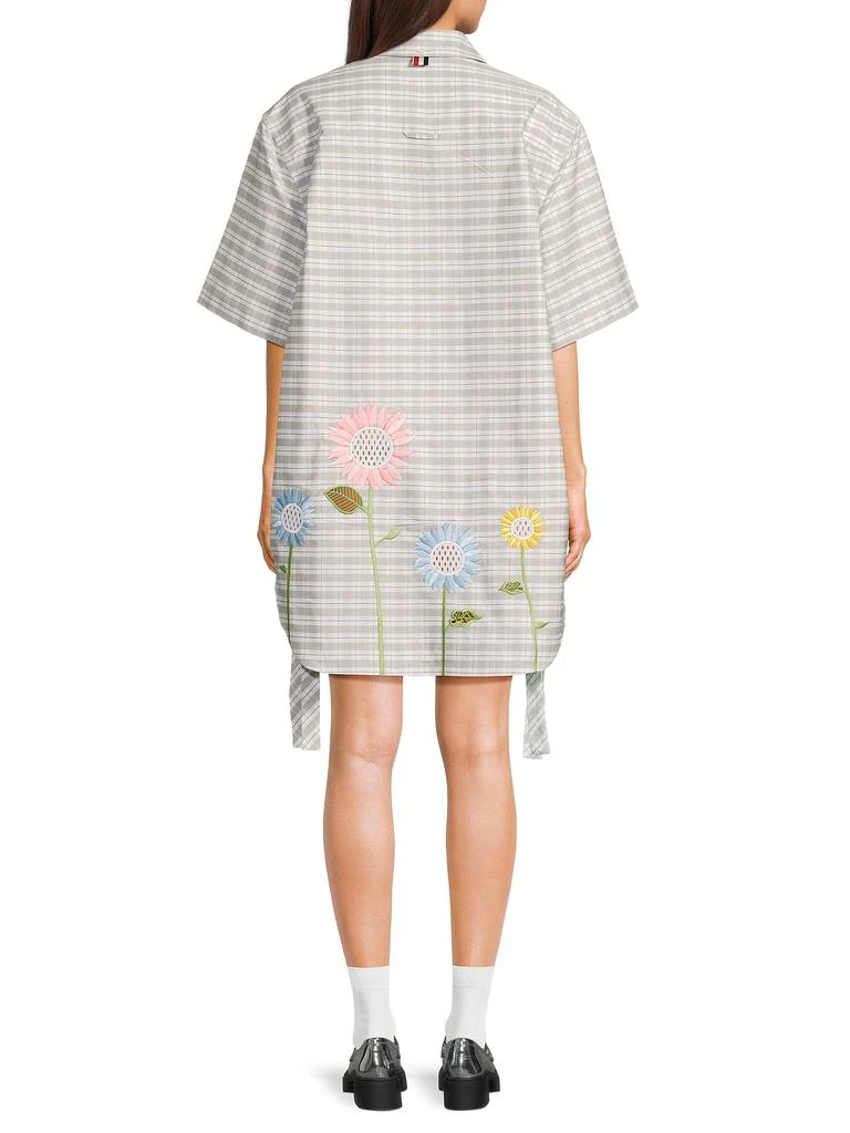 Thom Browne Plaid Embroidered Mini Shirtdress 2