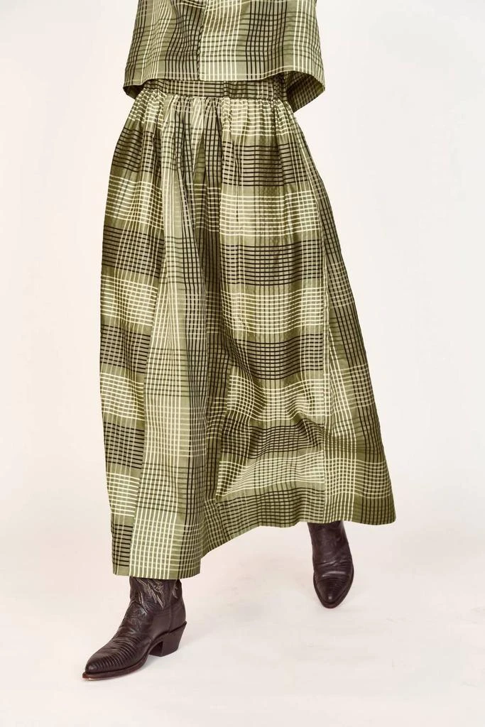 Mirth Verona Skirt In Olive Plaid 2