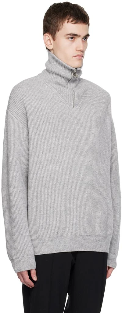 Solid Homme Gray Half-Zip Sweater 2