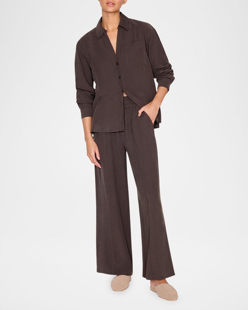 Brochu Walker Aaron Wide-Leg Pintuck Pants