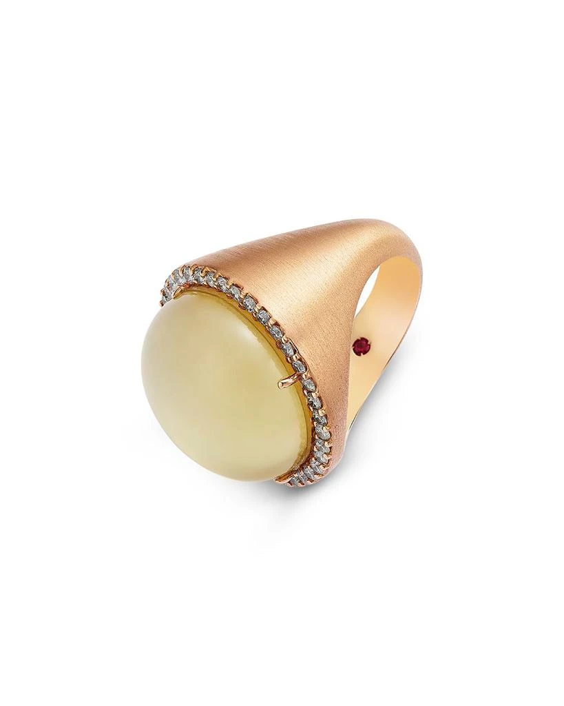 Roberto Coin 18K Yellow Gold Cocktail Lemon Quartz 
Diamond Halo Ring 3