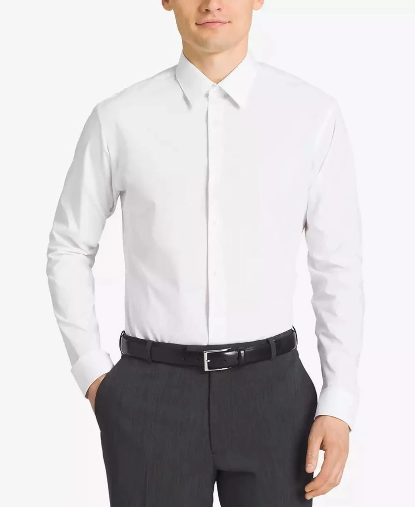 Calvin Klein Calvin Klein Men's Slim-Fit Non-Iron Spread Collar Herringbone Dress Shirt 3