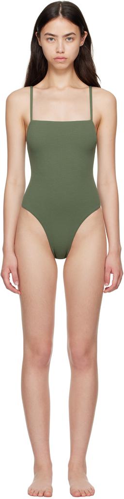 Matteau Khaki Petite Square Maillot Swimsuit