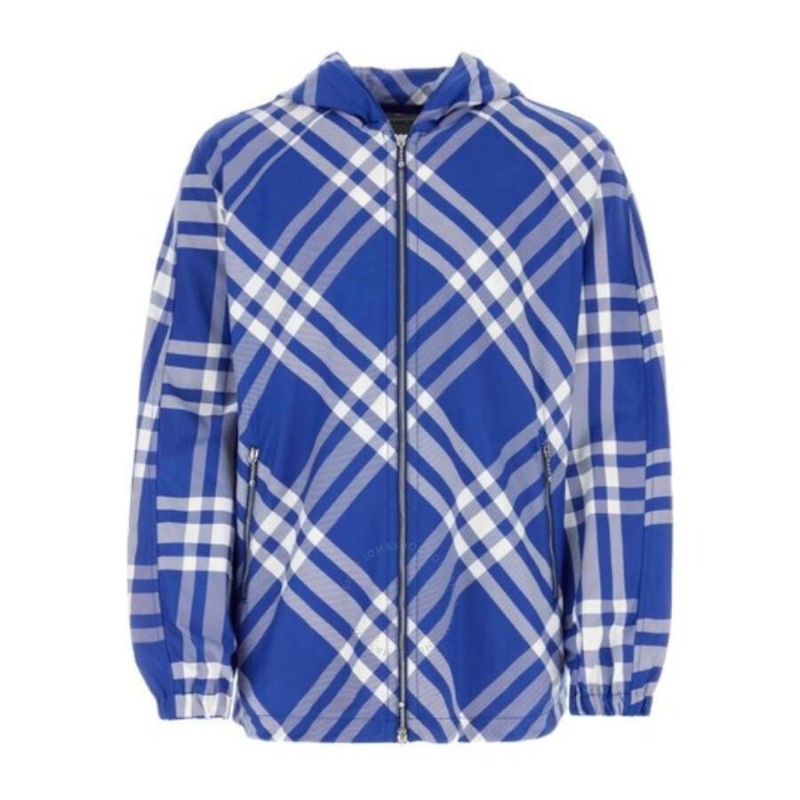 Burberry Check-Pattern Hooded Zip-Up Polyamide Jacket