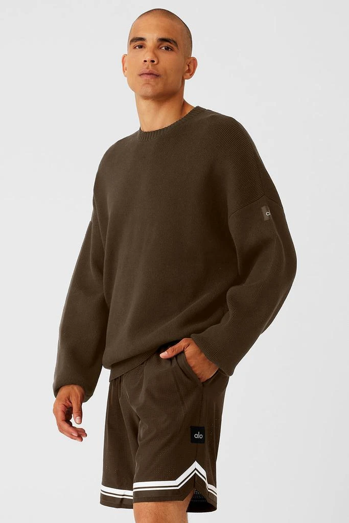 Alo Scholar Crew Neck Sweater - Espresso 3