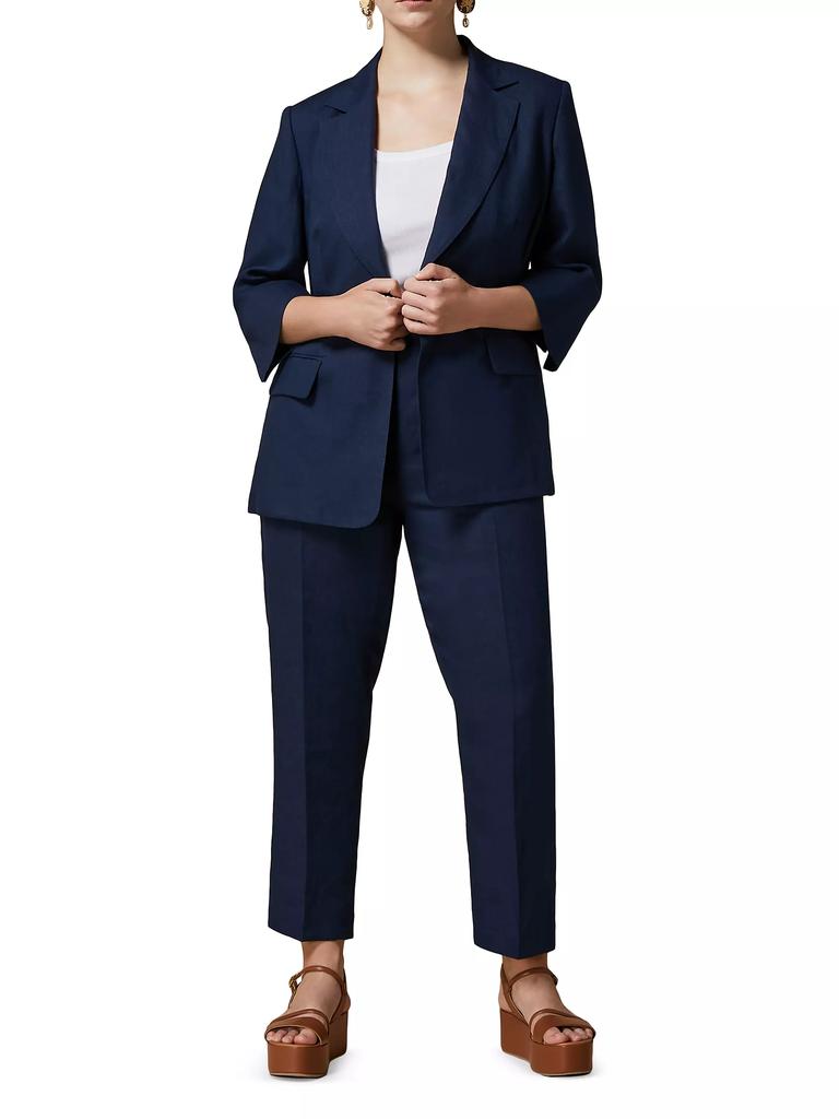 Marina Rinaldi Plus Size Respiro Linen Tapered Pants