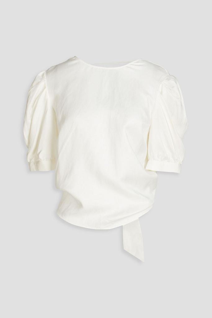 ba&sh Saphia pleated satin-twill top