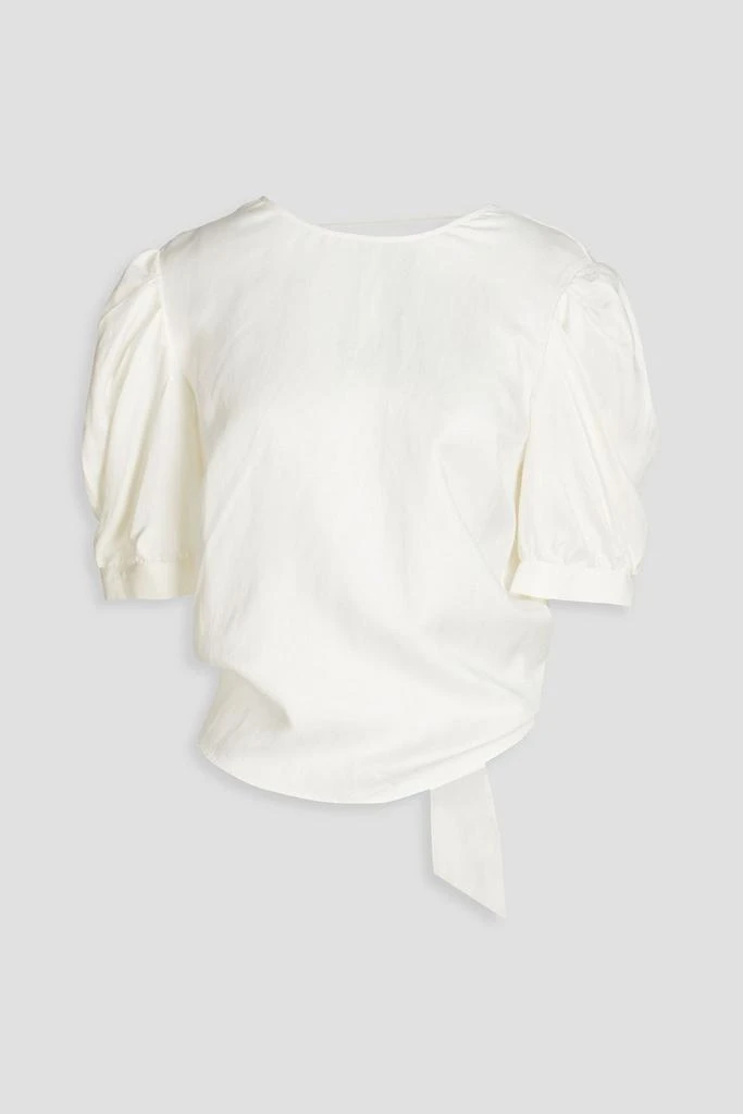 BA&SH Saphia pleated satin-twill top 1