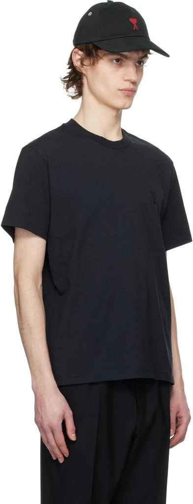 AMI Black Cotton Ami de Coeur T-shirt 2