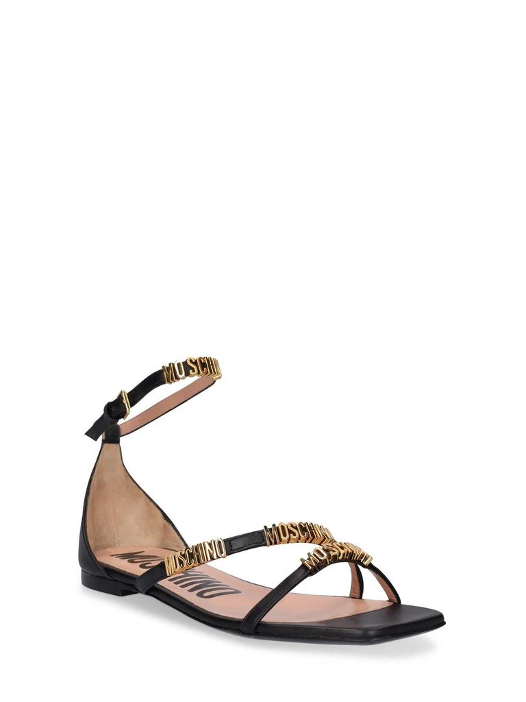 Moschino 10mm Leather Flat Sandals 2