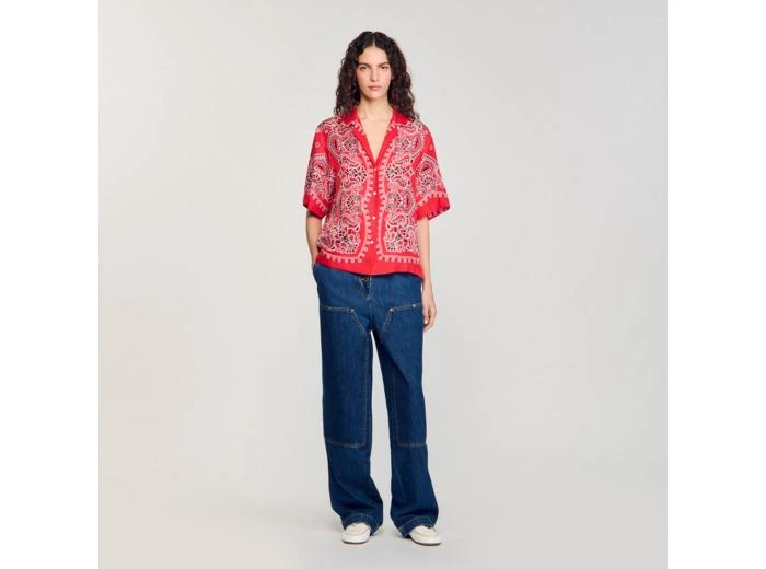 Sandro Chemise en soie à imprimé bandana