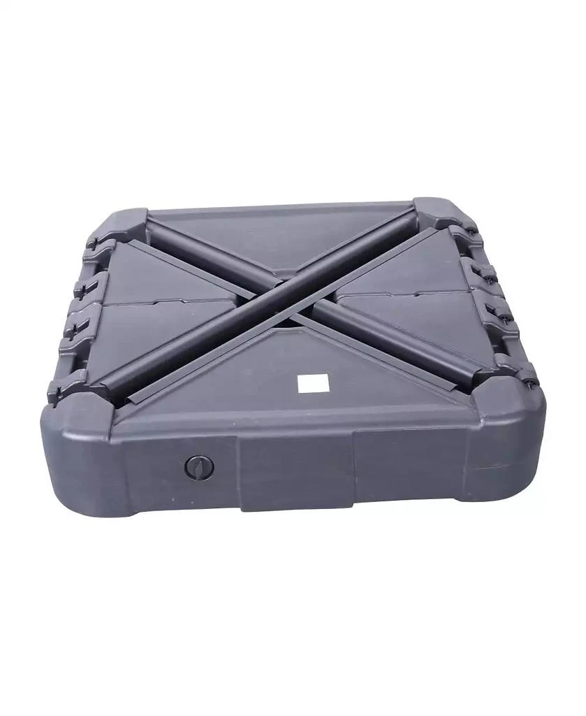 EMMA+OLIVER Harlan Weather And Impact Resistant Heavy Duty Universal Offset Umbrella Base With Built-In Wheels And Grooved Handles In Black 8