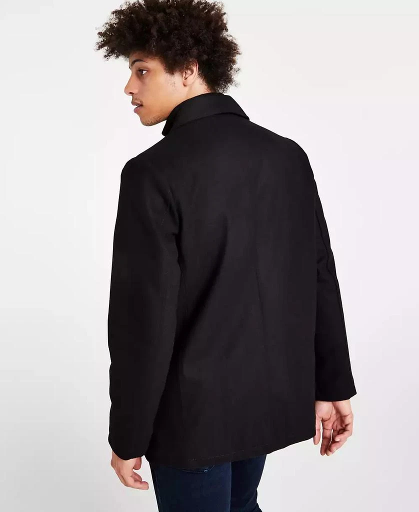 Kenneth Cole Men's Double Breasted Wool Blend Peacoat with Bib 2
