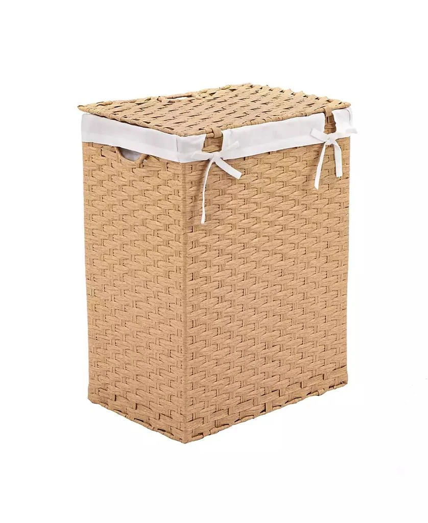Seville Classics Foldable Rectangular Laundry Hamper with Lid & Canvas Liner 3