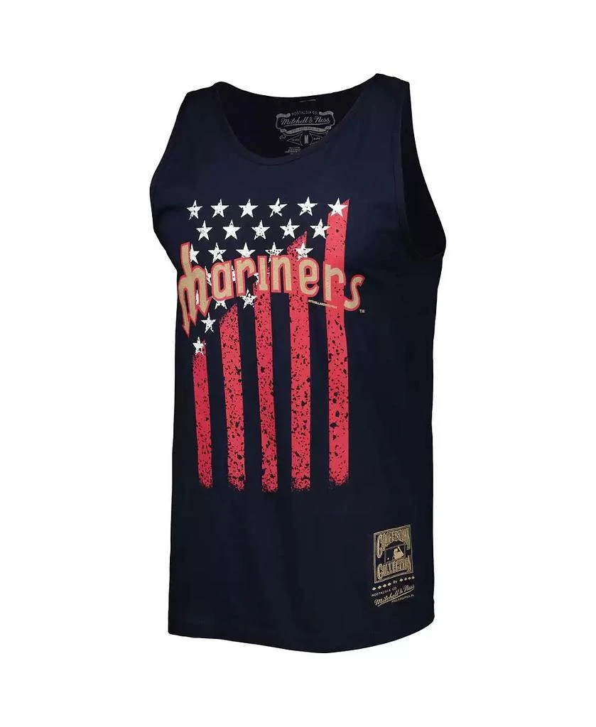 Mitchell & Ness Men's Navy Seattle Mariners Cooperstown Collection Stars and Stripes Tank Top 2