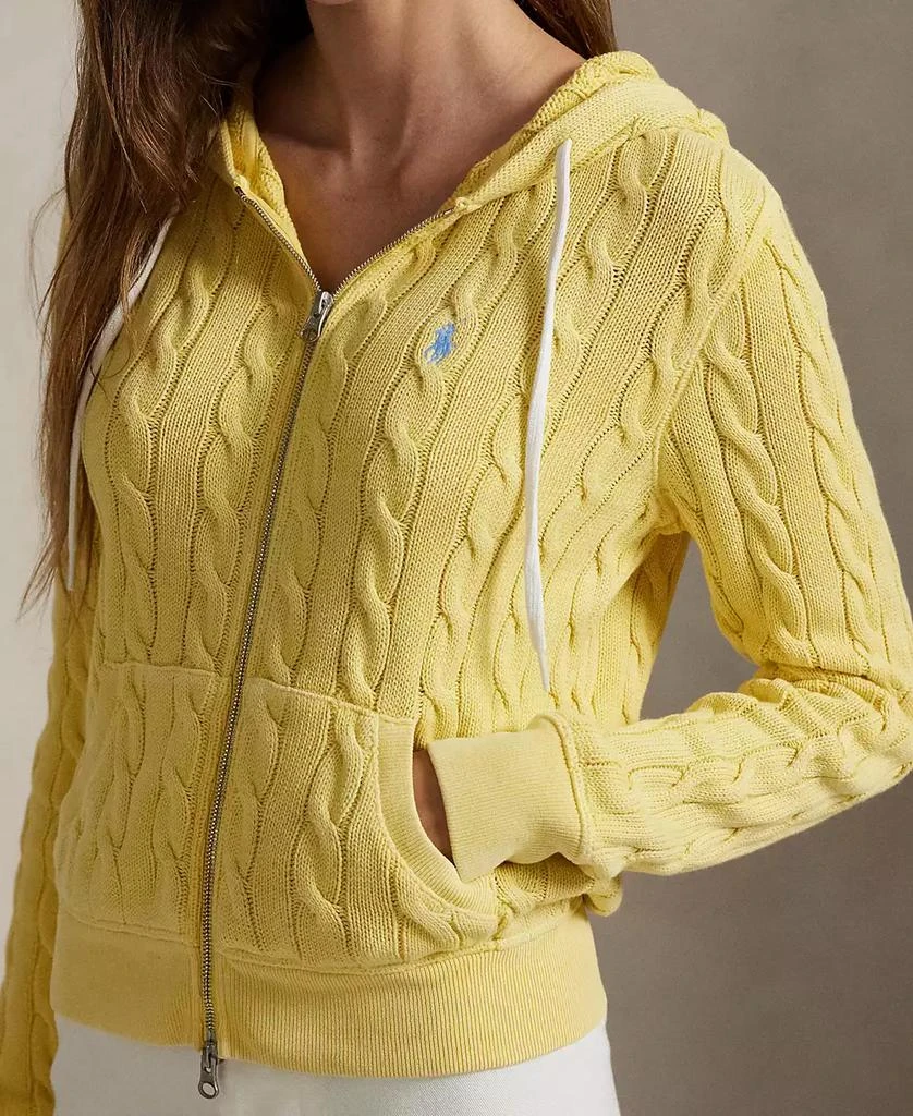 Ralph Lauren Women's Cable-Knit Cotton Full-Zip Hoodie Sweatshirt 3