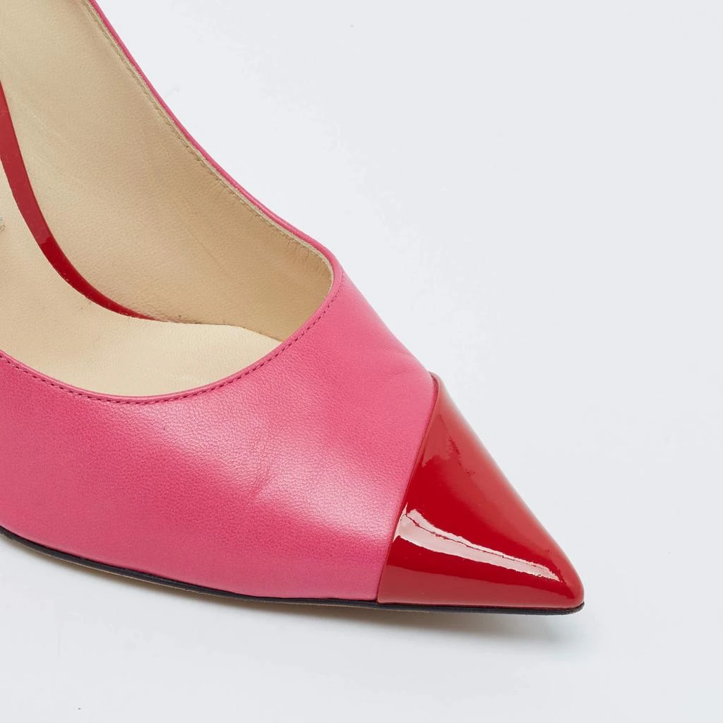 Jimmy Choo Jimmy Choo Pink/Red Patent and Leather Asymmetric Love Pumps Size 37 7