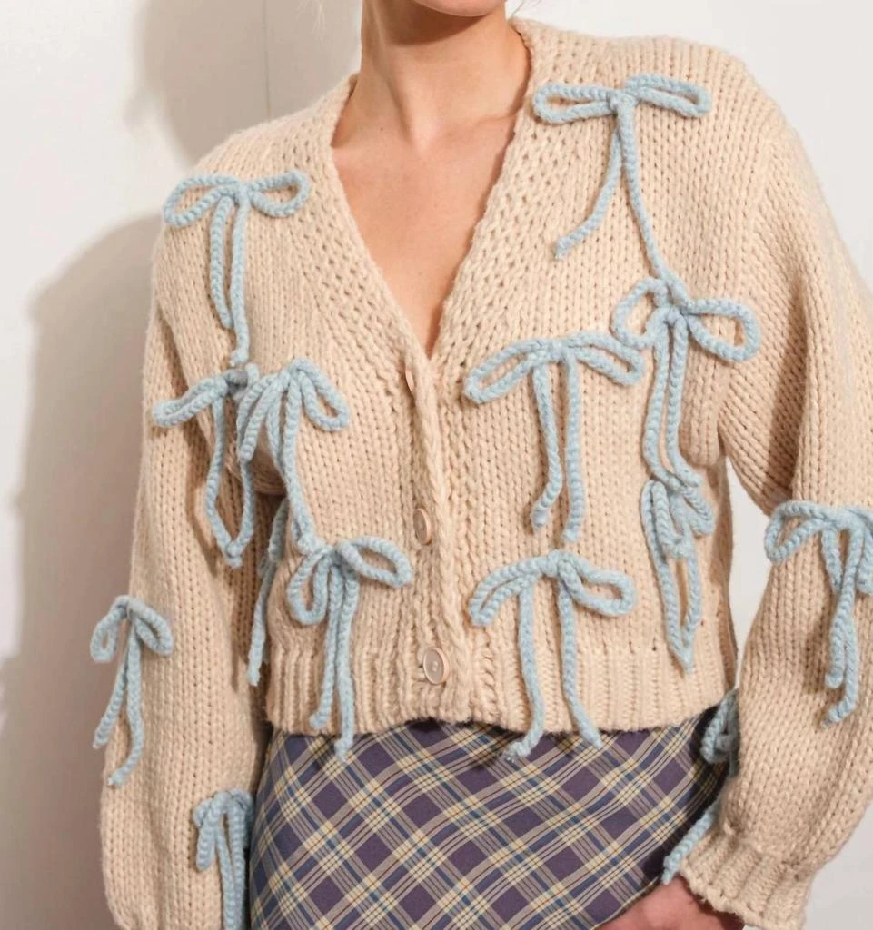 Pretty Garbage Pretty Garbage - Beloved Bow Chunky Knit Cardigan 2